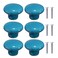 NAKUPENDA 6Pcs Ceramic Cabinet Knobs Round Furniture Knobs Ceramic Kitchen Cabinet Dresser Pulls Handles for Furniture Cupboard Closet Childrens Room Armoires Blue