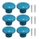 NAKUPENDA 6Pcs Ceramic Cabinet Knobs Round Furniture Knobs Ceramic Kitchen Cabinet Dresser Pulls Handles for Furniture Cupboard Closet Childrens Room Armoires Blue