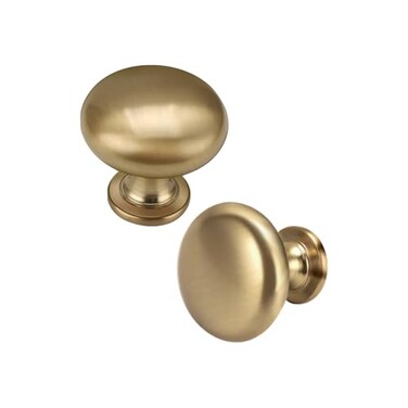 NIZADO Solid Brass Cabinet Knobs 15 Pack Brushed Gold Drawer Knobs Antique Brass Dresser Knobs Warm Gold Kitchen Furniture Hardware Diameter 115
