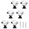 OctinPris 6pcs 30mm Crystal Glass Knobs Diamond Shaped Cabinet Knob with Black Base for Dresser in Bathroom Kitchen Office ect