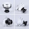 OctinPris 6pcs 30mm Crystal Glass Knobs Diamond Shaped Cabinet Knob with Black Base for Dresser in Bathroom Kitchen Office ect