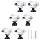 OctinPris 6pcs 30mm Crystal Glass Knobs Diamond Shaped Cabinet Knob with Black Base for Dresser in Bathroom Kitchen Office ect
