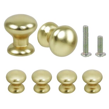 OctinPris 6pcs Small Drawer Knobs Gold Vanity Knob Round Mini Door Knobs for Jewelry Box 047 x 055 Inch