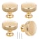 OctinPris Champagne Gold Cabinet Knob 4 Pack Gold Drawer Knobs with Knurled Edge Aluminium Round Dresser Pull Handle 30mm for Kitchen Bathroom Closet Door Furniture Hardware