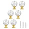 OctinPris Crystal Cabinet Knobs 6 Pack Crystal Dresser Knob Clear BallShape Diamond Glass Drawer Pulls 30mm with Gold Base for Kitchen Bathroom Cupboard Closet Door