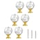 OctinPris Crystal Cabinet Knobs 6 Pack Crystal Dresser Knob Clear BallShape Diamond Glass Drawer Pulls 30mm with Gold Base for Kitchen Bathroom Cupboard Closet Door