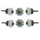 Perilla Home Set of 6 Crystal Knobs for Cabinet Drawers Decorative Melon Glass Knobs for Home Kitchen Cabinet Hardware Cupboard Glass Door Dresser Wardrobe and Drawer Pulls Small Sky Blue