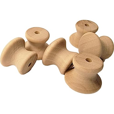 Pinehurst Crafts Unfinished Wood Drawer Pull Knobs Perfect for Kitchen Cabinet Knobs Furniture DIY Dresser Drawer Pulls or Crafting 34Inch Pack of 12