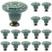 Piutouyar Green Ceramic knobs Kitchen Cabinet Knobs Retro Dresser Knobs Drawer Knobs Furniture Knobs and Pulls for Drawer Dressers Cupboard Closet 34mm 13Inch Diameter15Pcs