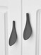 Primst 6pcs Solid Brass Cabinet KnobsLeaf Shape Furniture Handles Pulls for DoorKitchen DrawerDresser Drawer Grey6PCS