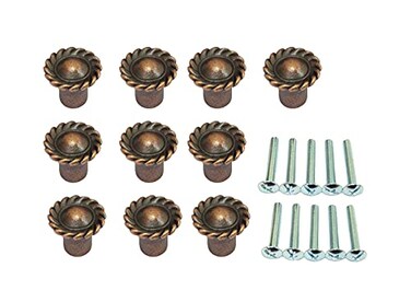 QCAA MiniDecorative Knob 34 for Jewelry Boxes Drawers Craft Porject Antique Copper 10 Pack Made in Taiwan
