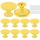 Qjaiune 10pcs Metal Cabinet Knobs Yellow Drawer Knobs Round Shaped Dresser Knobs Cute Kitchen Cabinet Pull Handles Small Vanity Knobs Hardware Closet Cupboard Knobs for Kids Girls Childrens Bedroom