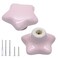 Qjaiune 2pcs Ceramic Cabinet Knobs Light Pink Drawer Knobs Star Shaped Dresser Knobs Cute Kitchen Cabinet Pull Handles Small Vanity Knobs Hardware Closet Cupboard Knobs for Kids Girls Bedroom