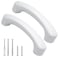 Qjaiune 2pcs White Ceramic Cabinet Drawer Pulls Arch Shaped Cute Kitchen Cabinet Handles 334 Inch for Kids Girls Bedroom Closet Cupboard