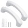 Qjaiune 2pcs White Ceramic Cabinet Drawer Pulls Arch Shaped Cute Kitchen Cabinet Handles 334 Inch for Kids Girls Bedroom Closet Cupboard