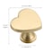 QKDS 6pcs Brass Drawer Knobs Heart Shape Cupboard Wardrobe Handles Cabinet Dresser Pulls Handles Kitchen Furniture Knobs for Home Bedroom with ScrewsGold