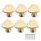 QKDS 6pcs Brass Drawer Knobs Heart Shape Cupboard Wardrobe Handles Cabinet Dresser Pulls Handles Kitchen Furniture Knobs for Home Bedroom with ScrewsGold