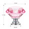 Ravinte 10 Pack Pink Crystal Knobs for Dresser Drawers Glass Cabinet Knobs Diamond Shaped Drawer Knobs 30 mm Knobs with Silver Base