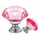 Ravinte 10 Pack Pink Crystal Knobs for Dresser Drawers Glass Cabinet Knobs Diamond Shaped Drawer Knobs 30 mm Knobs with Silver Base