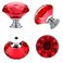 Ravinte 10 Pack Red Crystal Knobs for Dresser Drawers 30 mm Glass Cabinet Diamond Shaped Knobs With Silver Base
