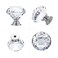 Ravinte 15 Pack Crystal Drawer Knobs Glass Cabinet Knobs Diamond Shaped 30 mm Silver Base