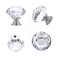 Ravinte 15 Pack Crystal Drawer Knobs Glass Cabinet Knobs Diamond Shaped 30 mm Silver Base