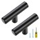 Ravinte 3 Pack Black T Bar Cabinet Knobs 2 Inch Dresser Knobs Matte Black Single Hole Drawer Knobs Cabinet Handles