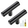 Ravinte 3 Pack Black T Bar Cabinet Knobs 2 Inch Dresser Knobs Matte Black Single Hole Drawer Knobs Cabinet Handles