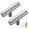 Ravinte 5 Pack Brushed Nickel T Bar Cabinet Knobs 2 Inch Dresser Knobs Silver Single Hole Drawer Knobs Cabinet Handles
