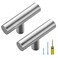 Ravinte 5 Pack Brushed Nickel T Bar Cabinet Knobs 2 Inch Dresser Knobs Silver Single Hole Drawer Knobs Cabinet Handles