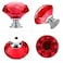 Ravinte 5 Pack Red Crystal Knobs for Dresser Drawers Glass Cabinet Knobs Diamond Shaped Drawer Knobs 30 mm Knobs with Silver Base