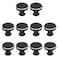 Risbay Cabinet Knobs Black and Silver Single Hole Drawer Knobs Aluminum Alloy Modern Minimalist Round Pull for CabinetsDresser and Wardrobes10PCS1x34in