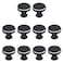 Risbay Cabinet Knobs Black and Silver Single Hole Drawer Knobs Aluminum Alloy Modern Minimalist Round Pull for CabinetsDresser and Wardrobes10PCS1x34in