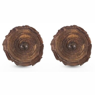 Hobby Lobby Rustic Edge Stump Wood Knob Premium Decorative Knobs for Cabinets and Drawers Novelty Furniture Knobs and Pulls for DIY Hardware Crafts Vanity Dresser Hardware for Home Decor Set of 2