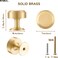 RZDEAL 6pcs Solid Brass Gold Cabinet Knobs 1 Inch Round Cabinets Pulls for Kitchen Drawer and DresserBrass Brushed Finish