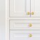 RZDEAL 6pcs Solid Brass Gold Cabinet Knobs 1 Inch Round Cabinets Pulls for Kitchen Drawer and DresserBrass Brushed Finish