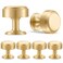 RZDEAL 6pcs Solid Brass Gold Cabinet Knobs 1 Inch Round Cabinets Pulls for Kitchen Drawer and DresserBrass Brushed Finish