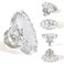 SHINY HANDLES Glass Cabinet Knobs Brushed NickelCrystal Pulls and Knobs for Dresser DrawerKitchen Cabinet Knobs Oval4 Pack
