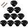Sinyiol 15 Large Mushroom Shape Glossy Ceramic Cabinet Knobs 10Pcs Round Shape Cute Ceramic Drawer Knobs Kids Child Pulls Handles for Dressers Cupboard Wardrobe Dia 15inch Black Dia 15