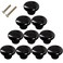 Sinyiol 15 Large Mushroom Shape Glossy Ceramic Cabinet Knobs 10Pcs Round Shape Cute Ceramic Drawer Knobs Kids Child Pulls Handles for Dressers Cupboard Wardrobe Dia 15inch Black Dia 15