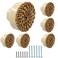 suiwotin Suiwotin 6pcs Rattan Dresser Knobs Boho Natural Wood Wicker Woven Drawer Pulls Wooden Decorative Cabinet Handles for Pantry Cupboard Furniture Large