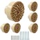 suiwotin Suiwotin 6pcs Rattan Dresser Knobs Boho Natural Wood Wicker Woven Drawer Pulls Wooden Decorative Cabinet Handles for Pantry Cupboard Furniture Large