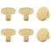 SWZHAI 6 Pack Brushed Brass Cabinet Knobs Gold Drawer Knobs Round Knob for Dresser Drawers Single Hole Cabinet Door Knob Dresser Drawer Pulls Handles
