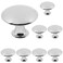 SWZHAI 8 Pcs Polished Chrome Cabinet Knobs Round Dresser Knob Kitchen Drawer Knobs Single Hole Cupboard Door Knob Dresser Drawer Pulls Handles Polished Chrome