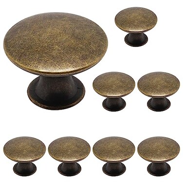 SWZHAI 8 Pcs White Cabinet Knobs Round Dresser Knob Kitchen Drawer Knobs Single Hole Cupboard Door Knob Dresser Drawer Pulls Handles