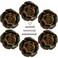 Tecrio Retro Floral Dresser Knobs Vintage Ceramic Rose Cabinet Cupboard Dresser Drawer Knobs and Pulls Set of 6 with Screws Blue