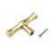 Tighall Zinc Alloy Bamboo Shape Single Hole Drawer Handles 197inch Length Brushed Gold Solid Knobs with Screws 2PCS