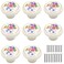 Tverghvad Antique Ceramic Drawer Knobs 8 Pack Vintage Flower Round Cabinet Knobs and Pulls Kitchen Furniture Knobs for DresserCupboardWardrobeCloset Flower White 8 Pieces