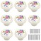 Tverghvad Antique Ceramic Drawer Knobs 8 Pack Vintage Flower Round Cabinet Knobs and Pulls Kitchen Furniture Knobs for DresserCupboardWardrobeCloset Flower White 8 Pieces