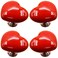 Tverghvad Ceramic Heart Dresser Knobs 4 Pack Lovely Mini Red Cabinet Knobs HeartRed